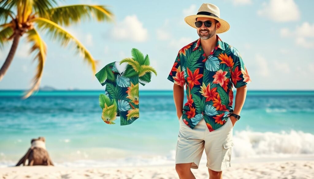 Styling custom Hawaiian shirt for a complete island style look