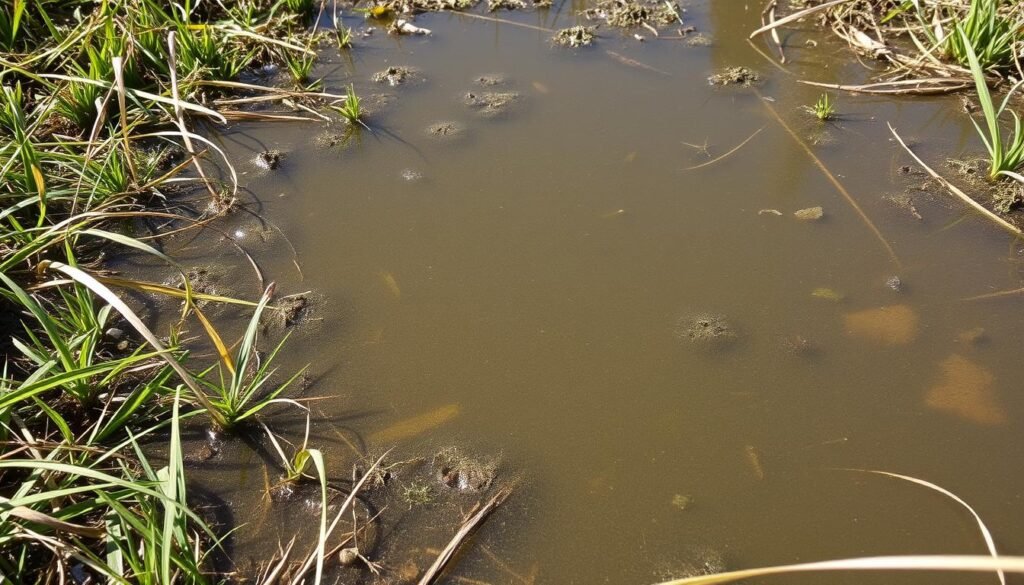 standing water and mosquito breeding grounds